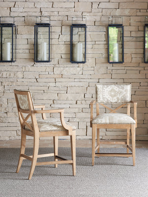 Lexington Tommy Bahama Home Sutherland Upholstered Stool: Global Transitional Design With Aged Bronze Accents And Comfort Elegance Newcastle  566-895-40