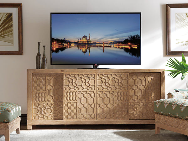Lexington Tommy Bahama Home Morocco Media Console - Global Transitional Design With Unique Fretwork, Storage Solutions & Style Newcastle  566-908