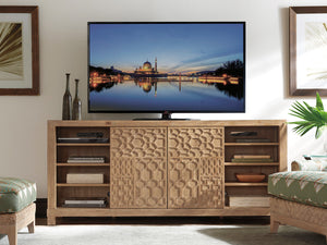 Lexington Tommy Bahama Home Morocco Media Console - Global Transitional Design With Unique Fretwork, Storage Solutions & Style Newcastle  566-908