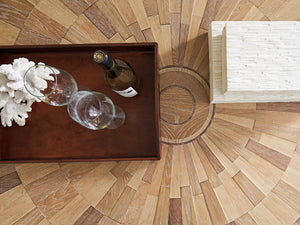 Lexington Tommy Bahama Home Ducane Global Transitional Rectangular Cocktail Table With Unique Sunburst Design And Shelf Newcastle  566-947