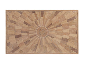 Lexington Tommy Bahama Home Ducane Global Transitional Rectangular Cocktail Table With Unique Sunburst Design And Shelf Newcastle  566-947