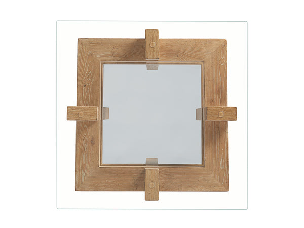 Lexington Tommy Bahama Home Calcutta Square End Table - Global Transitional Design With Ultra-clear Glass Top And Unique Aesthetic Newcastle  566-955c