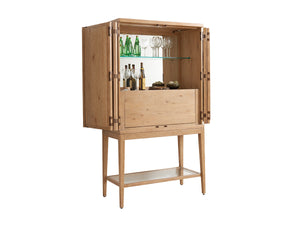 Lexington Tommy Bahama Home Cameroon Bar Cabinet: Global Transitional Design With Hand-painted Doors, Dimmable Lighting & More Newcastle  566-961c