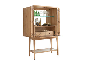 Lexington Tommy Bahama Home Cameroon Bar Cabinet: Global Transitional Design With Hand-painted Doors, Dimmable Lighting & More Newcastle  566-961c