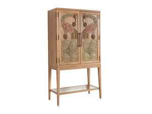 Lexington Tommy Bahama Home Cameroon Bar Cabinet: Global Transitional Design With Hand-painted Doors, Dimmable Lighting & More Newcastle  566-961c