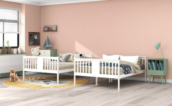 English Elm Full Over Bunk Bed Solid Pine Frame White Finish Converts to Two Beds LT000203AAK-1