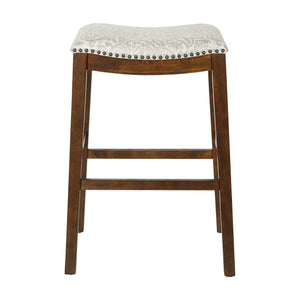 OSP Home Furnishings Saddle Stool 30" - Set of 2 Taupe / Burnt Brown