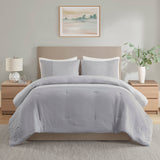 Beautyrest Miro Casual 3 Piece Gauze Oversized Comforter Set BR10-3849 Gray