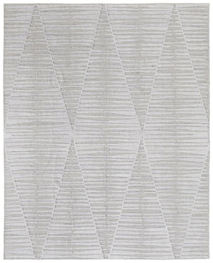 HomeRoots 4' Hand Woven Ivory and Tan Geometric Area Rug - Bohemian Charm for Warm, Inviting Spaces 4' X 6' 567000