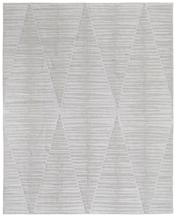 HomeRoots 4' Hand Woven Ivory and Tan Geometric Area Rug - Bohemian Charm for Warm, Inviting Spaces 5' X 8' 567001