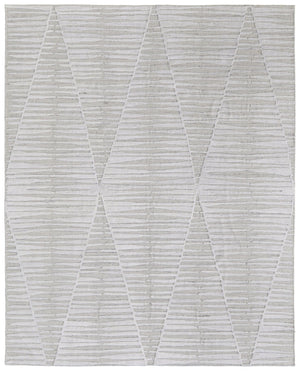 HomeRoots 4' Hand Woven Ivory and Tan Geometric Area Rug - Bohemian Charm for Warm, Inviting Spaces 5' X 8' 567001