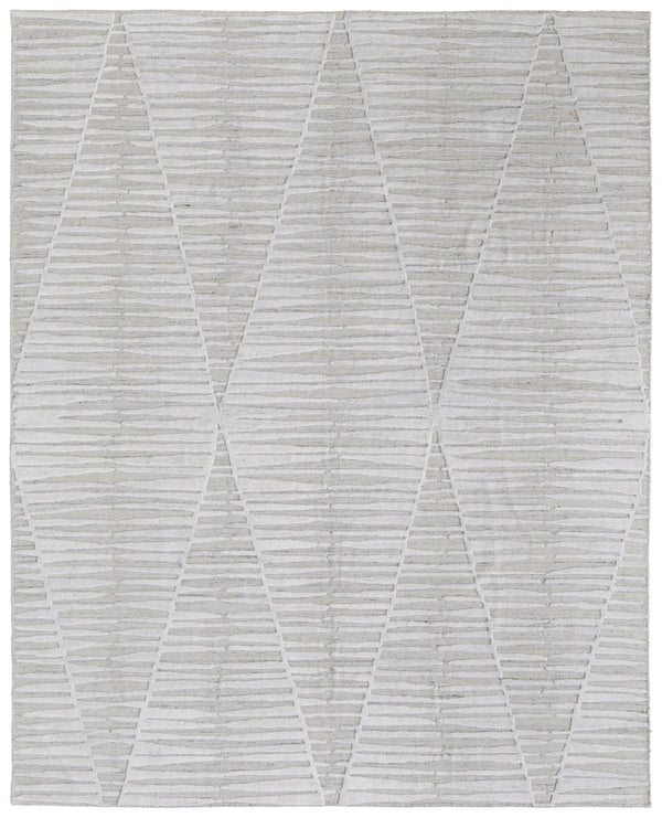 HomeRoots 4' Hand Woven Ivory and Tan Geometric Area Rug - Bohemian Charm for Warm, Inviting Spaces 5' X 8' 567001