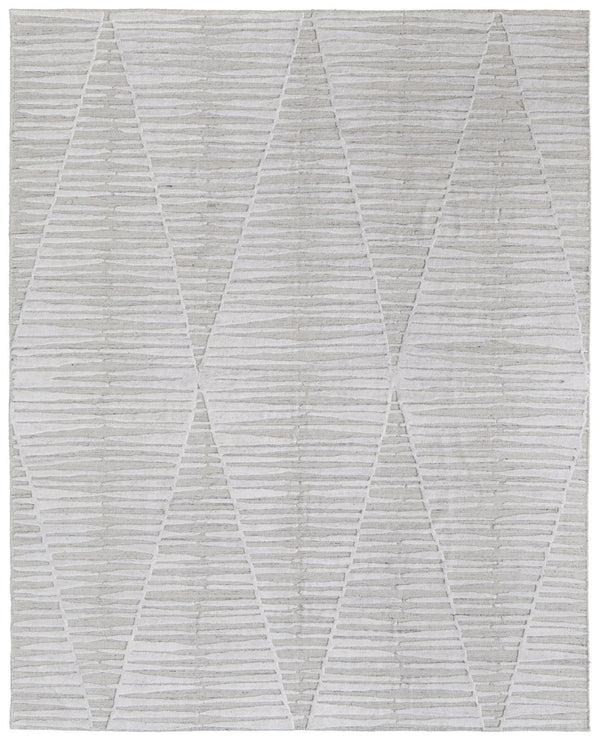 HomeRoots 4' Hand Woven Ivory and Tan Geometric Area Rug - Bohemian Charm for Warm, Inviting Spaces 8' X 10' 567002