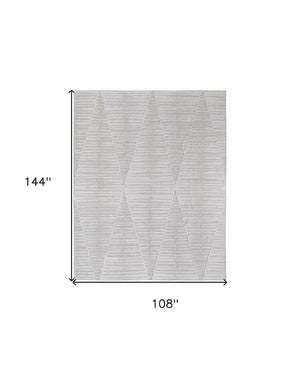 HomeRoots 4' Hand Woven Ivory and Tan Geometric Area Rug - Bohemian Charm for Warm, Inviting Spaces 9' X 12' 567003