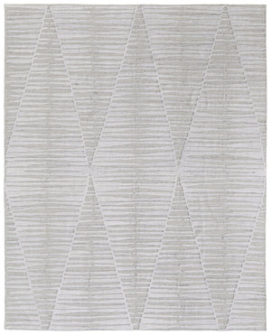 HomeRoots 4' Hand Woven Ivory and Tan Geometric Area Rug - Bohemian Charm for Warm, Inviting Spaces 9' X 12' 567003
