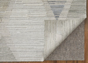 HomeRoots 4' Hand-Woven Ivory and Blue Geometric Area Rug – Timeless Style for Any Room Decor, Unique Design 8' X 10' 567009