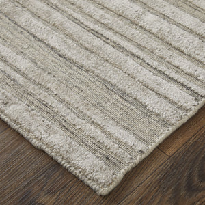 Homeroots 2' X 3' Tan And Blue Abstract Hand Woven Worn Faded Area Rug Brown Wool Blend 567020