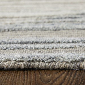 Homeroots 2' X 3' Tan And Blue Abstract Hand Woven Worn Faded Area Rug Brown Wool Blend 567020