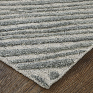 HomeRoots 5' Hand Woven Area Rug in Green and Ivory - Unique Abstract Design for Modern Home Elegance 5' X 8' 567021