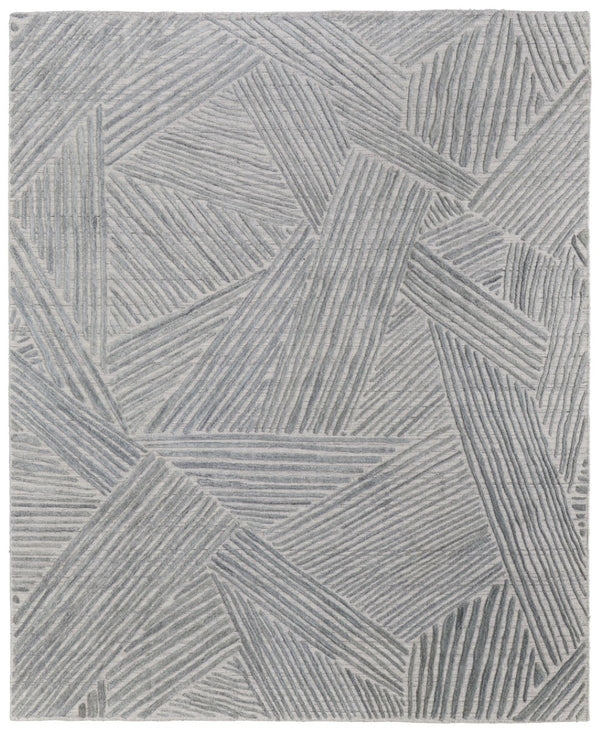 HomeRoots 5' Hand Woven Area Rug in Green and Ivory - Unique Abstract Design for Modern Home Elegance 5' X 8' 567021