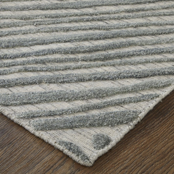 HomeRoots 5' Hand Woven Area Rug in Green and Ivory - Unique Abstract Design for Modern Home Elegance 8' X 10' 567022