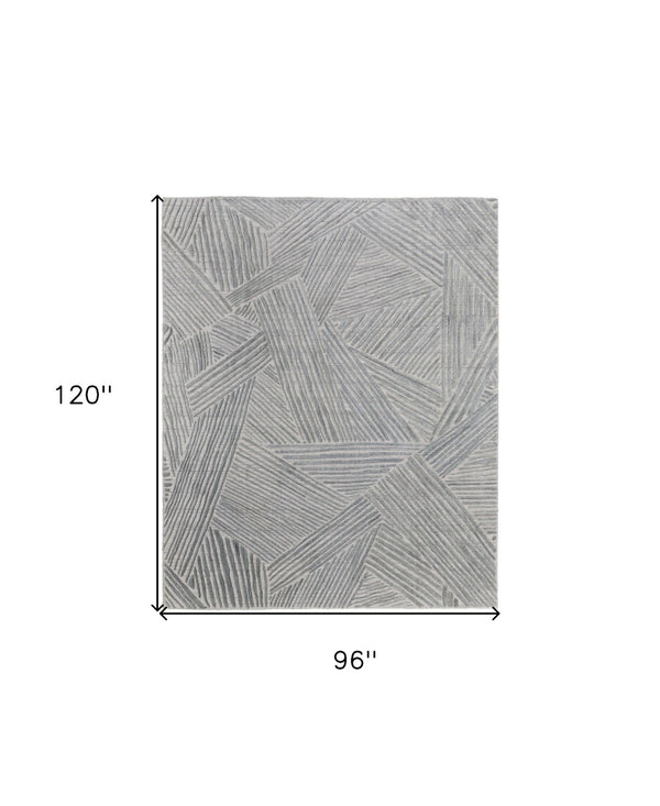 HomeRoots 5' Hand Woven Area Rug in Green and Ivory - Unique Abstract Design for Modern Home Elegance 8' X 10' 567022