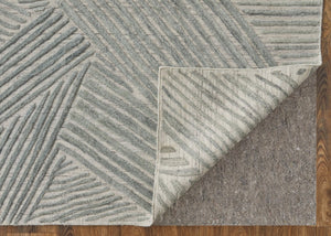 HomeRoots 5' Hand Woven Area Rug in Green and Ivory - Unique Abstract Design for Modern Home Elegance 9' X 12' 567023
