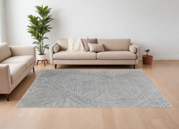 HomeRoots 5' Hand Woven Area Rug in Green and Ivory - Unique Abstract Design for Modern Home Elegance 9' X 12' 567023