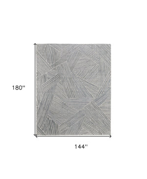 HomeRoots 5' Hand Woven Area Rug in Green and Ivory - Unique Abstract Design for Modern Home Elegance 12' X 15' 567025