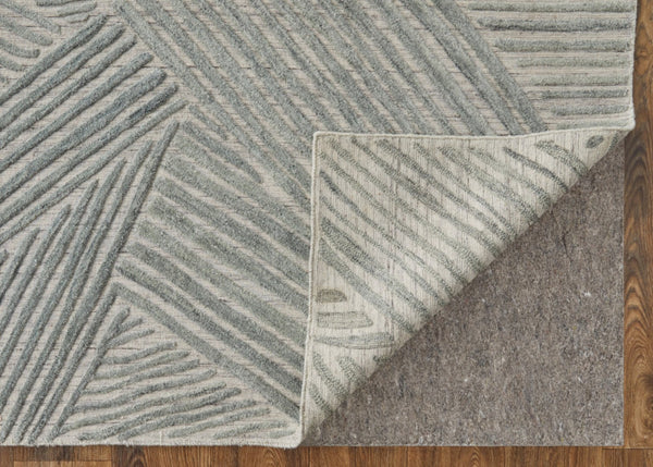 HomeRoots 5' Hand Woven Area Rug in Green and Ivory - Unique Abstract Design for Modern Home Elegance 2' X 3' 567026