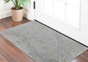 HomeRoots 5' Hand Woven Area Rug in Green and Ivory - Unique Abstract Design for Modern Home Elegance 2' X 3' 567026