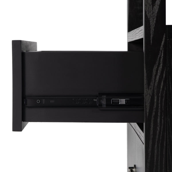 Butler Specialty Company Lark 28" Rectangular Wood Nightstand With Drawers & Open Shelf For Storage Black Mdf,Acacia Solids,Acacia Veneers 5670432-butler