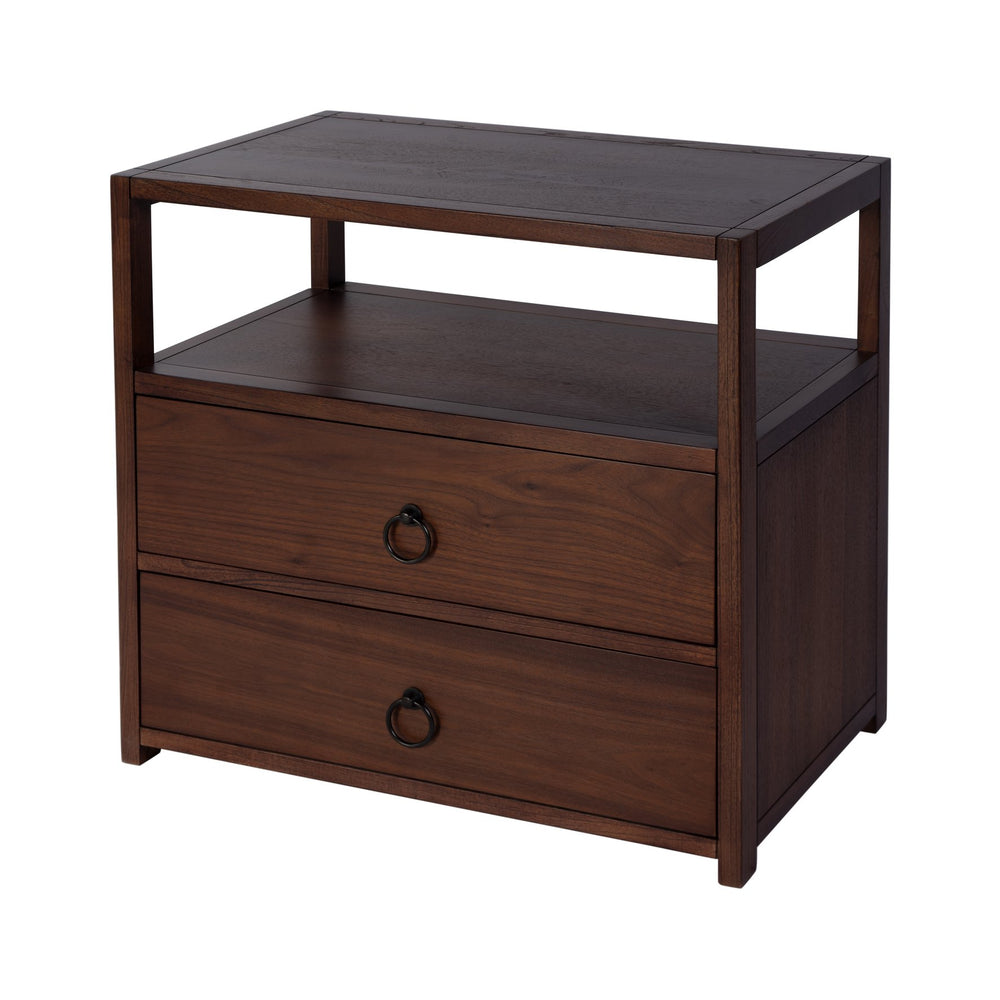 Butler Specialty Company Lark 28" Rectangular Wood Nightstand With Drawers & Open Shelf For Storage Medium Brown Mdf,Acacia Solids,Acacia Veneers 5670489-butler