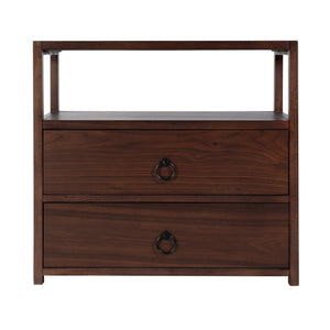 Butler Specialty Company Lark 28" Rectangular Wood Nightstand With Drawers & Open Shelf For Storage Medium Brown Mdf,Acacia Solids,Acacia Veneers 5670489-butler