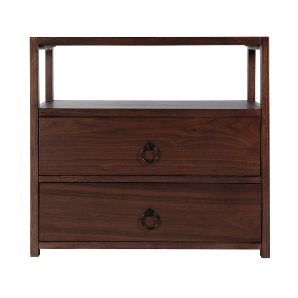 Butler Specialty Company Lark 28" Rectangular Wood Nightstand With Drawers & Open Shelf For Storage Medium Brown Mdf,Acacia Solids,Acacia Veneers 5670489-butler