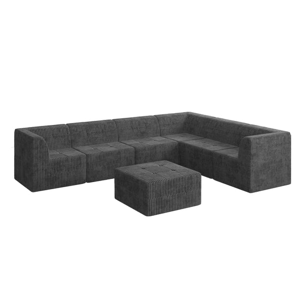 English Elm L Shape Modular Sectional Sofa - Versatile Compressed Couch For Modern Living, No Assembly Needed! W487S00270
