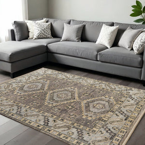 HomeRoots 3' Hand-Knotted Blue and Ivory Wool Area Rug - Geometric Design with Fringed Edges for Timeless Style 8' X 10' 567074