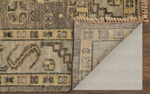 HomeRoots 3' Hand-Knotted Blue and Ivory Wool Area Rug - Geometric Design with Fringed Edges for Timeless Style 10' X 14' 567076