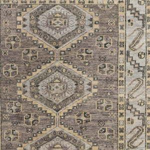 Homeroots 12' X 15' Gray And Brown Wool Geometric Hand Knotted Area Rug With Fringe Brown Wool 567081