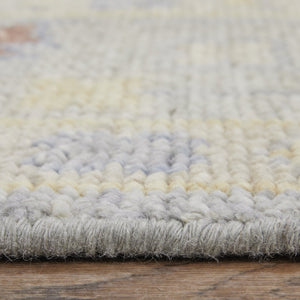 HomeRoots 3' Hand-Knotted Blue and Gray Floral Wool Area Rug with Fringe - Timeless Charm for Any Room 12' X 15' 567114