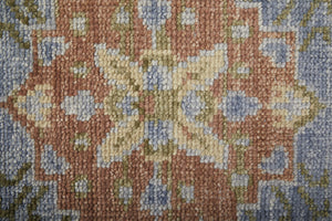 Homeroots 3' X 5' Green Blue And Yellow Wool Geometric Hand Knotted Area Rug With Fringe Blue Wool 567116