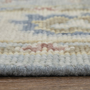 Homeroots 2' X 3' Blue Ivory And Yellow Wool Floral Hand Knotted Area Rug With Fringe Blue Wool 567135