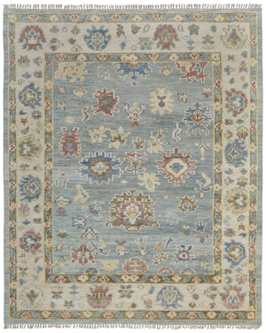 Homeroots 2' X 3' Blue Ivory And Yellow Wool Floral Hand Knotted Area Rug With Fringe Blue Wool 567135