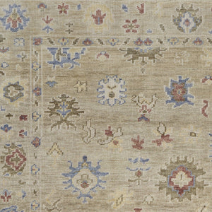 Homeroots 3' X 5' Tan Brown And Blue Wool Floral Hand Knotted Area Rug With Fringe Brown Wool 567136
