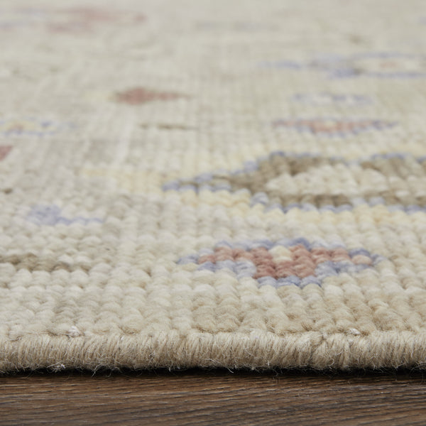 Homeroots 12' X 15' Tan Brown And Blue Wool Floral Hand Knotted Area Rug With Fringe Brown Wool 567142