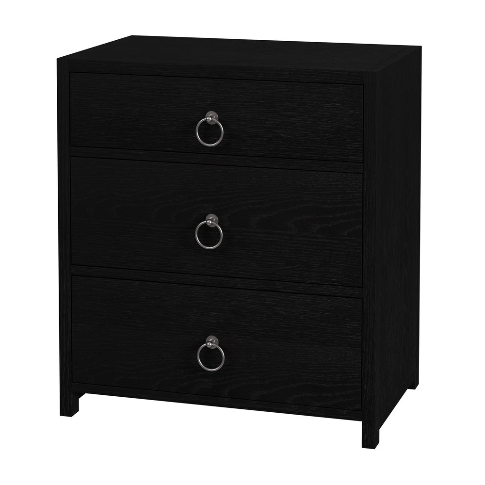 Butler Specialty Company Lark 3 Drawer Nightstand – Timeless Elegance With Modern Versatility Black Mdf,Acacia Solids,Acacia Veneers 5671432-butler