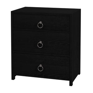 Butler Specialty Company Lark 3 Drawer Nightstand – Timeless Elegance With Modern Versatility Black Mdf,Acacia Solids,Acacia Veneers 5671432-butler