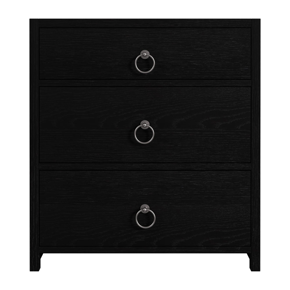 Butler Specialty Company Lark 3 Drawer Nightstand – Timeless Elegance With Modern Versatility Black Mdf,Acacia Solids,Acacia Veneers 5671432-butler