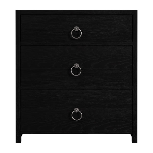 Butler Specialty Company Lark 3 Drawer Nightstand – Timeless Elegance With Modern Versatility Black Mdf,Acacia Solids,Acacia Veneers 5671432-butler