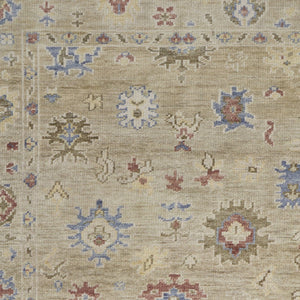 Homeroots 2' X 3' Tan Brown And Blue Wool Floral Hand Knotted Area Rug With Fringe Brown Wool 567143